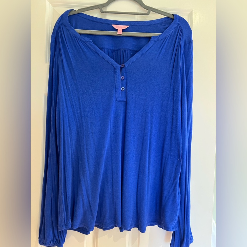 lilly pulitzer XL jersey top EUC